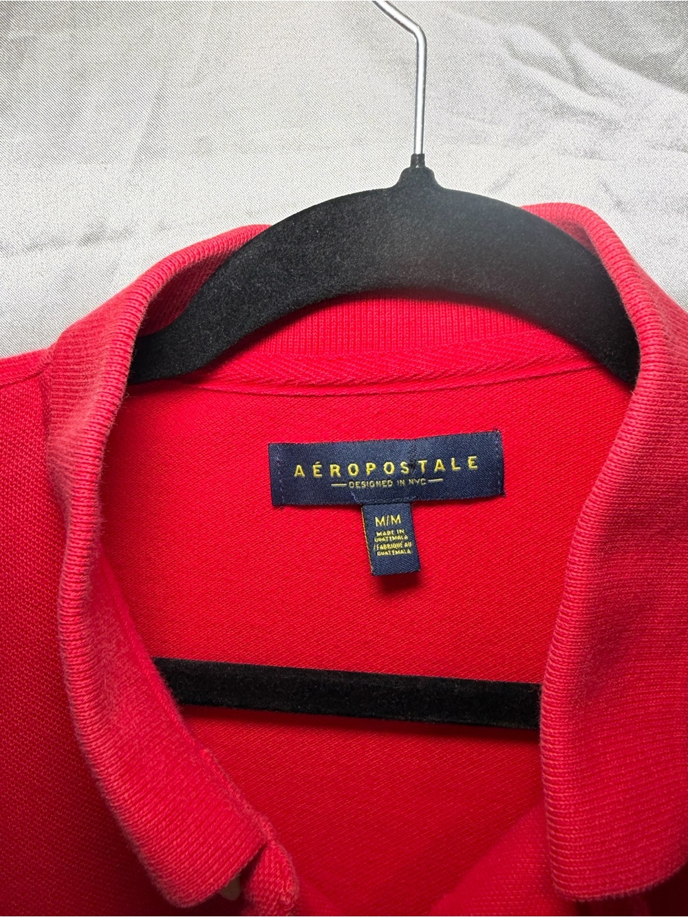 Aeropostale Mens Medium Red Polo Shirt Preppy Casual - Picture 3 of 4